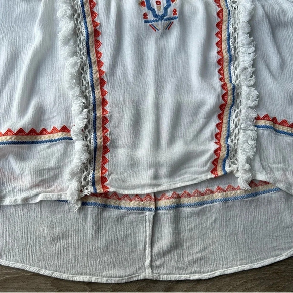 Australian Designer Suboo Embroidered Boho Blouse With Fringe - Picture 8 of 13